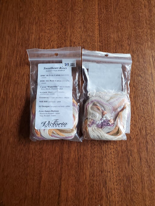 The Victoria Sampler - Sweetheart Roses (Pink) Embellishment pack