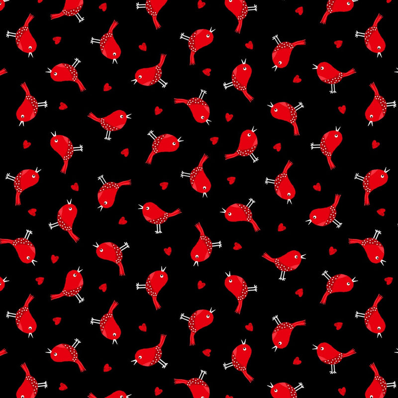Little Red Birds - C7743-BLK