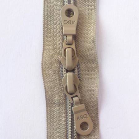 30in Zipper Simply Taupe Double Pull - ABQZ-017-30A