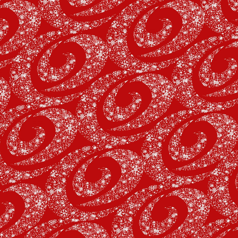 EOB 38 INCH Holiday Lane Red Swirling Snow - 9621-88