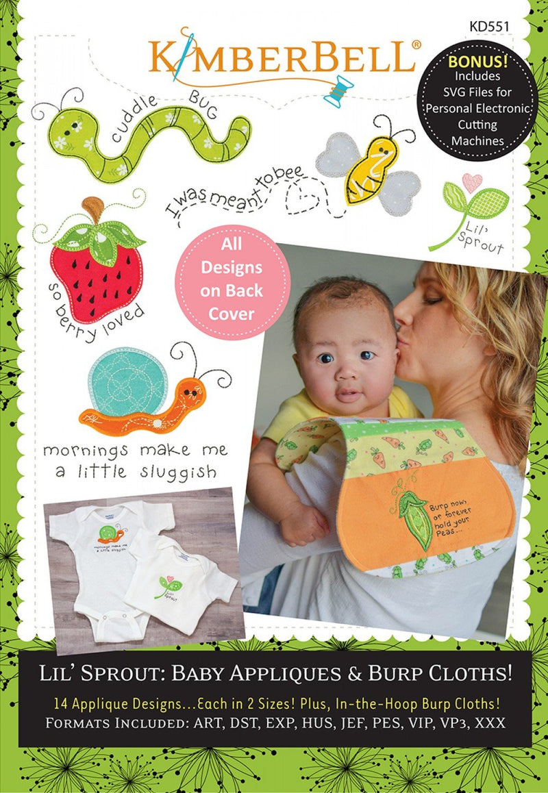 Lil Sprout Baby Appliques and Burp Cloths - KD551
