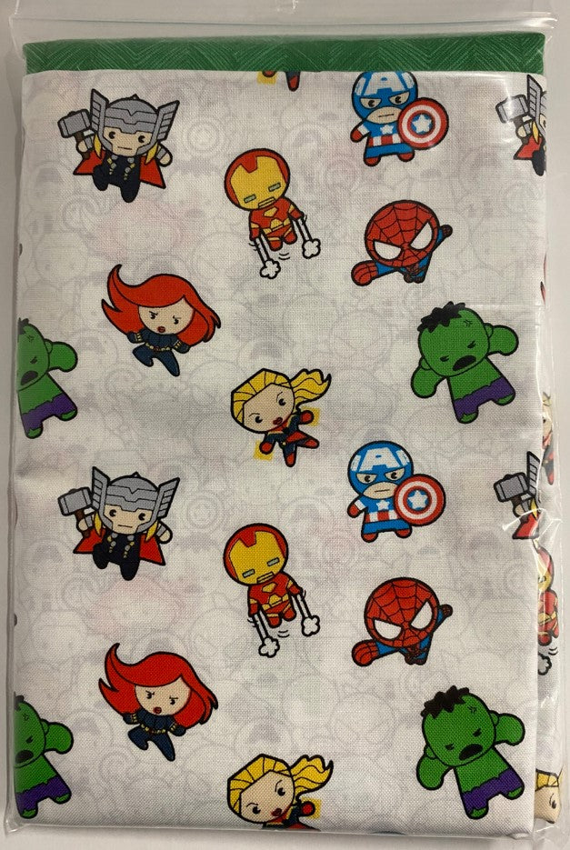 pillowcase kit avengers white with green cuff
