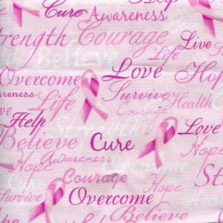 Pink Ribbon Cure Words - C7659-PNK