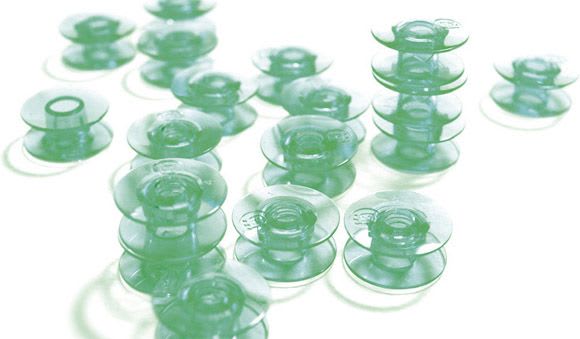 Green Plastic Bobbins 10 pack - 413182545
