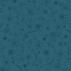 FQ  Swirl Floral Blue - MAS10334-B