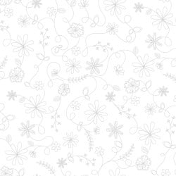 Swirl Floral White - MAS10334-W
