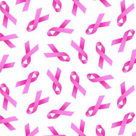 White/Pink Cancer Awareness Ribbons - 407E-WHTPNK